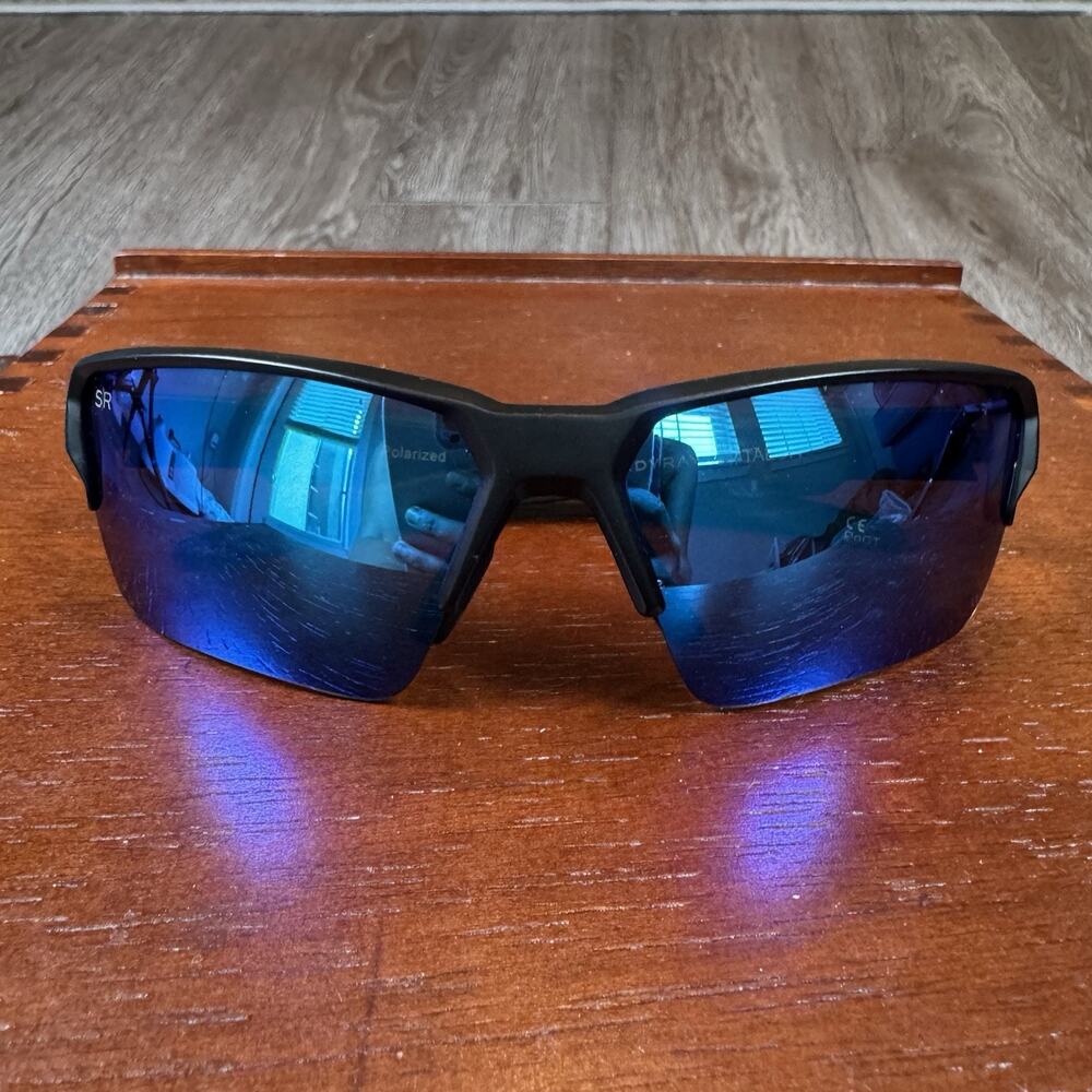 Shady Rays Sunglasses Talon Black Glacier Blue Mirror Lens Polarized